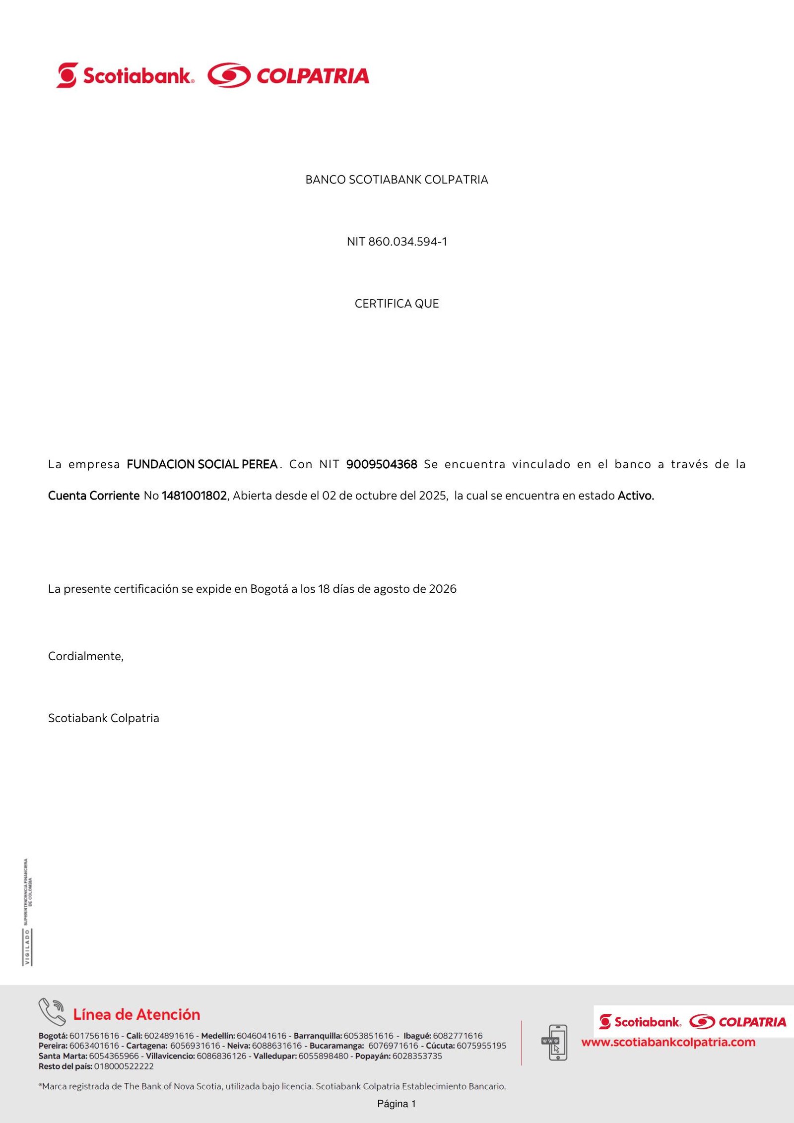 Información de medios de pago